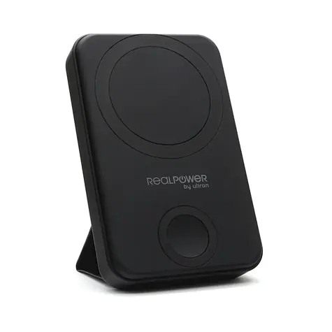 RealPower PB-10000 Mag+Watch černá / Powerbanka 10 000 mAh / MagSafe bezdrátové nabíjení / USB-C PD 20W