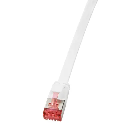 Logilink SlimLine Cat6A bílá / Patch kabel / U/FTP / plochý / 1 m / RJ-45