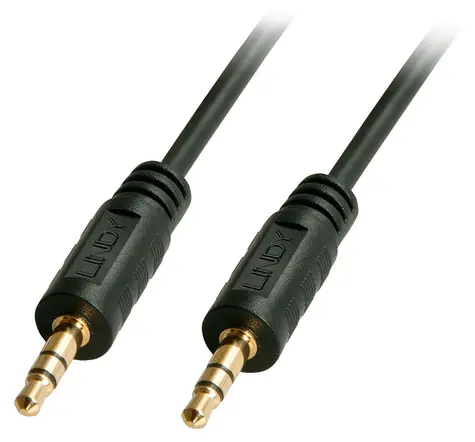Lindy Audio kabel Jack 3,5mm pozlacený černá / Audio kabel / 3,5 mm jack - 3,5 mm jack / 5 m / Pozlacené konektory