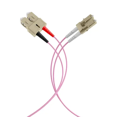 EFB LC-SC OM4 fialová / Optický patch kabel / Duplex / 50/125 µm / LSZH / 5 m