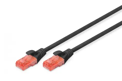 Digitus černá / Patch kabel / Cat6 U/UTP / 1 m / LSZH / AWG 26/7
