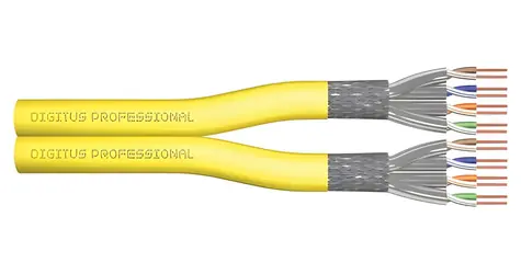 Digitus Cat.7A S/FTP žlutý / Instalační kabel / 500 m / AWG 22/1 / LSZH / B2ca