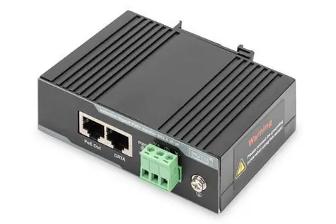 Digitus PoE injektor Gigabit 802.3af/at / PoE injektor / Gigabit Ethernet / 2x RJ-45 / 60 W