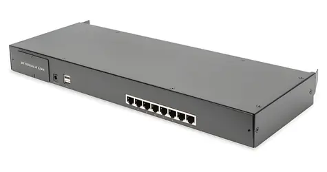 Digitus modulární CAT5 KVM switch 8-port / KVM switch / 8 portů / Dosah 60 m / Rack 1U