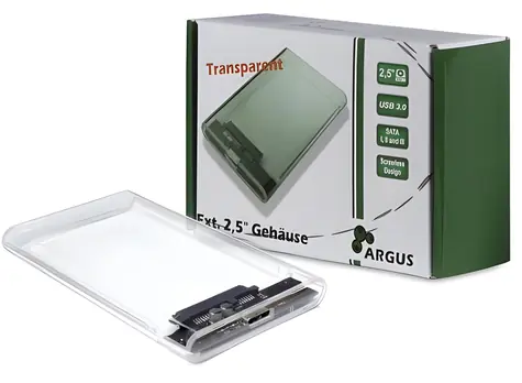 Inter-Tech Argus GD-25000 transparentní / Externí pouzdro pro HDD / 2,5