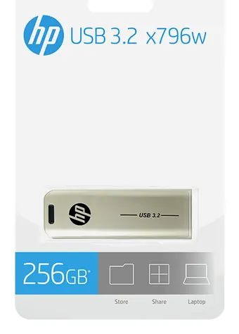 HP x796w 256GB stříbrná / Flash disk / USB 3.2 Gen 2 / 75 MB/s