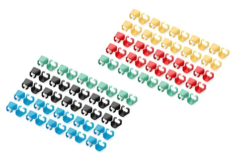 Digitus barevné klipy pro patch kabely RJ45 / Klipy na kabely / CAT5e-6A / 100 ks / mix barev