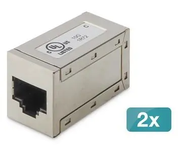 Digitus modulární spojka RJ45 CAT 6 stíněná / Síťová spojka / 2 ks / pozlacené kontakty