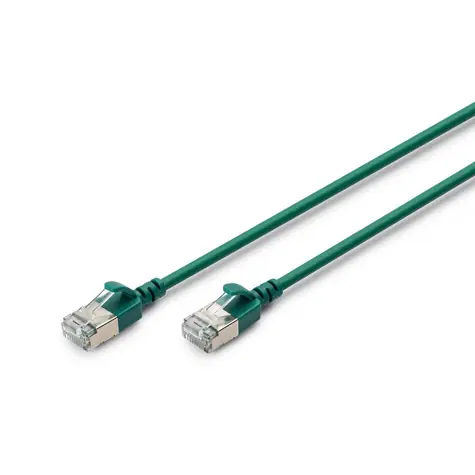 Digitus CAT6A F/FTP Slim zelená / Patch kabel / RJ45 / 10 Gbit/s / 500 MHz / 1,5 m