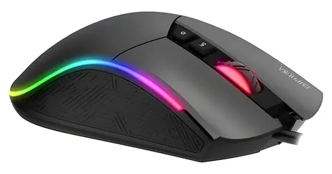 Inca IMG-GT19 černá, šedá / Herní optická drátová myš / 4800 DPI / 7 tlačítek / RGB / USB-A / 1,65 m