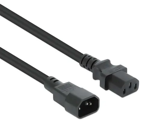 Manhattan černá / Prodlužovací kabel / IEC C14 - C13 / 5 m / 10 A / 250 V