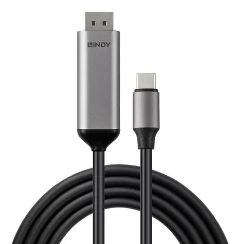 Lindy USB-C - DisplayPort šedá / Kabel / DisplayPort 1.4 / 8K60Hz obousměrný / 1 m