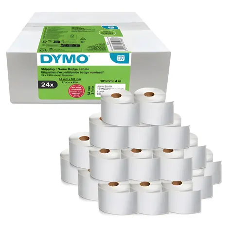 Dymo papírové štítky 101x54 mm bílé / Etikety / pro přepravu / 24 x 220 ks