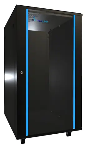 Extralink Rack 22U 600x800 černá / Stojanový rozvaděč / 19