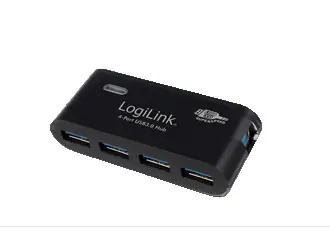 LogiLink UA0170 černá / USB hub / 4x USB-A 3.0 / 5 Gbit/s / napájecí adaptér