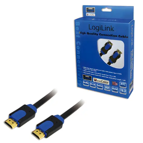 LogiLink HDMI černá / HDMI kabel / High Speed s Ethernetem / 4K / 5 m