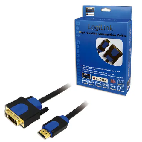 LogiLink HDMI - DVI-D černá / Kabel / 2 m / Full HD 1080p / 60 Hz