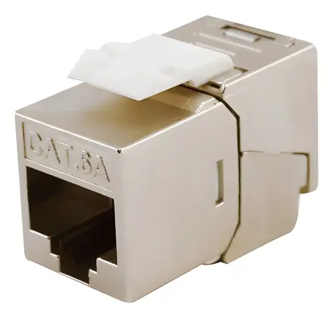 Equip Cat6A stříbrná / Keystone Jack / stíněný / pozlacené kontakty / 8 ks