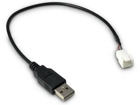 Inter-Tech Adaptér USB-A na 3pin černý / Adaptér / 0,3 m