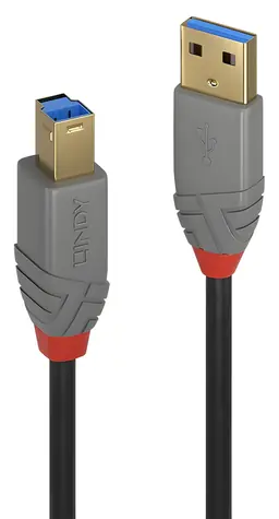 Lindy Anthra Line USB-A - USB-B 0,5 m černá / USB kabel / USB 3.2 Gen 1 / 5 Gbit/s