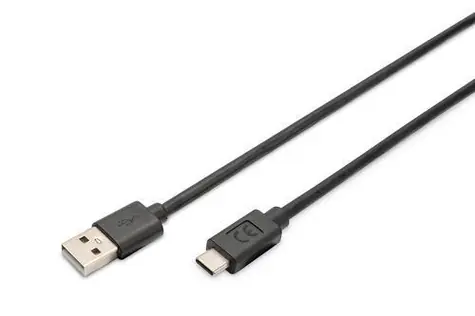 Digitus USB-C - USB-A černá / Propojovací kabel / USB 2.0 / 480 Mbps / 3 m