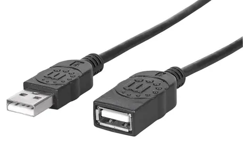 Manhattan Prodlužovací kabel USB 2.0 A-A černý / Kabel / 1 m