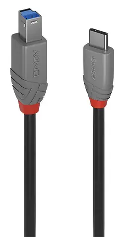 Lindy Anthra Line USB-C - USB-B 3 m černá / Kabel USB / USB 3.2 Gen 1