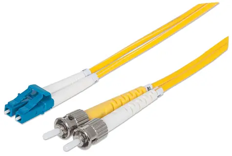 Intellinet LC/ST žlutý 2 m / Optický patch kabel / Duplex / Singlemode OS2 9/125 µm / LSZH