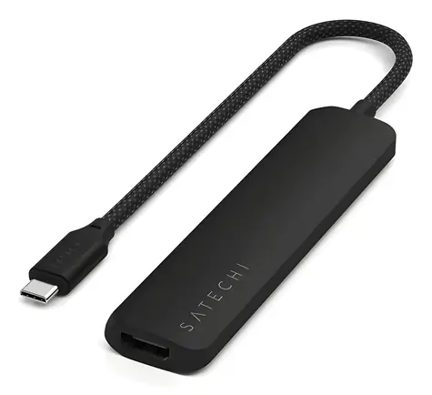 Satechi 6in1 USB-C Slim Multiport černá / Adaptér / USB-C / 2x USB-A / HDMI / microSD / SD