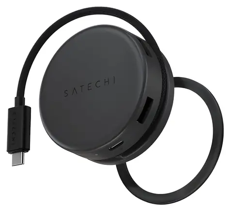 Satechi OntheGo 7in1 USB-C PD černá / adaptér / USB-C / 2x USB-A / HDMI 4K / Ethernet / microSD