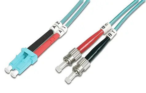 Digitus Optický patch kabel LC-ST OM3 3m / Patch kabel / Multimode / Duplex / 50/125 µm