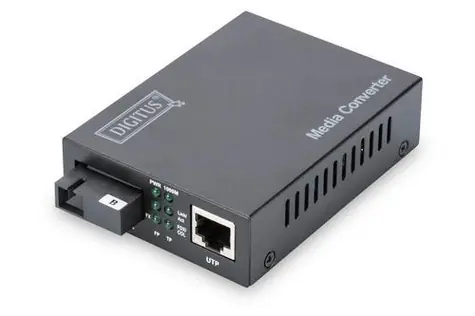 Digitus RJ-45/SC Singlemode / Mediakonvertor / Gigabit Ethernet / 1000Base-TX - 1000Base-LX / dosah 20 km