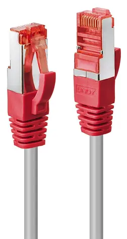 Lindy Cat6 CrossOver S/FTP šedá/červená 10 m / Patch kabel / RJ45-RJ45 / 250 MHz