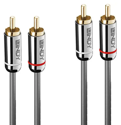 Lindy Cromo Line antracitová / Audio kabel / 2x Cinch - 2x Cinch / 5 m