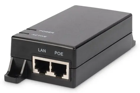 Digitus PoE+ injektor Gigabit / PoE injektor / IEEE 802.3af / 15,4 W / 48 V DC