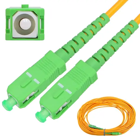 Extralink SC/APC-SC/APC žlutá / Optický patch kabel / Jednomódový / Simplex / G652D / 10 m