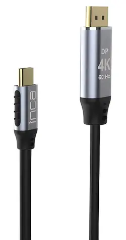 INCA ITCD-20 černá, stříbrná / Adaptér / USB-C - HDMI / 4K 60Hz / 2 m / pozlacené konektory