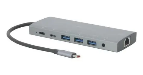 Mobilis USB-C Docking Station 12v1 šedá / Dokovací stanice / 100W PD / 2x DisplayPort / HDMI / RJ-45 / SD/microSD
