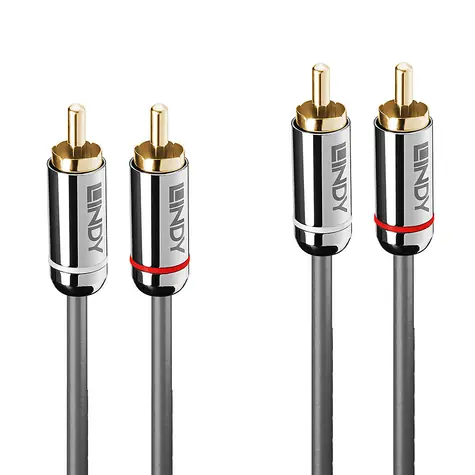 Lindy Cromo Line antracitová / Audio kabel / 2x RCA - 2x RCA / 2 m