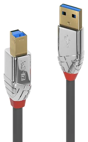 Lindy Cromo Line USB 3.0 A-B šedá / USB kabel / USB-A / USB-B / 5 Gbit/s / 0,5 m