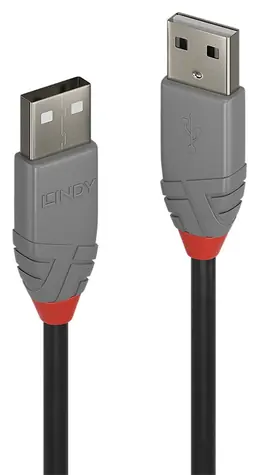 Lindy Anthra Line černá / Kabel USB / USB 2.0 Typ A - Typ A / M/M / 3 m / 480 Mbit/s