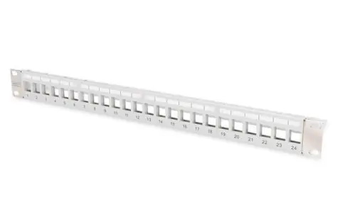 Digitus Patch panel 24 port stíněný černý / Patch panel / 1U / CAT5e, CAT6, CAT6A