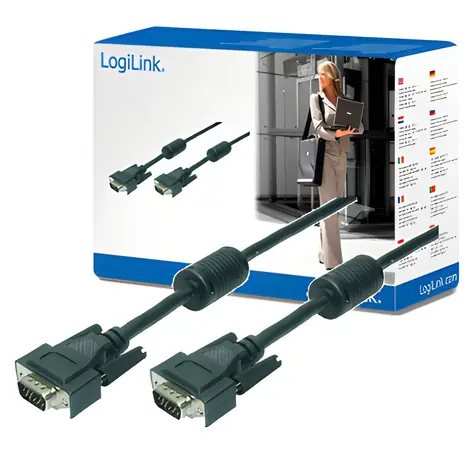 LogiLink VGA černá / Kabel / VGA - VGA / dvojitě stíněný / 15 m