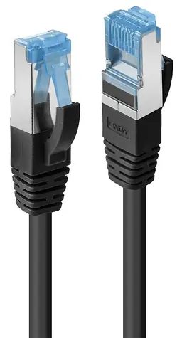 Lindy Cat6a S/FTP PIMF černá 10m / Patch kabel / LSZH / RJ-45 / Gigabit