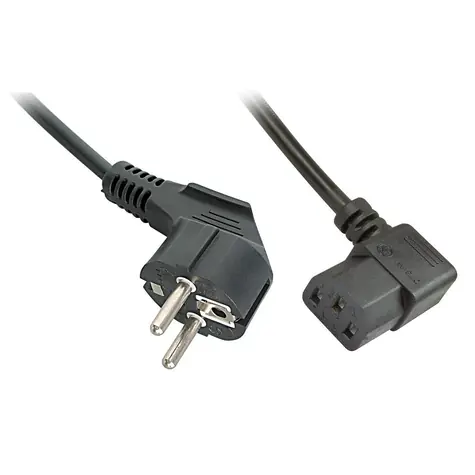 Lindy síťový kabel Schuko-C13 béžová / Napájecí kabel / lomený 90° / 2 m