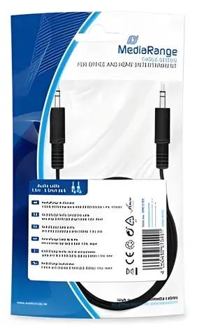MediaRange Audio kabel 3.5mm jack-jack černá / Audio kabel / 3.5mm - 3.5mm / 1,5 m / niklované konektory