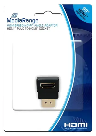 MediaRange Adaptér HDMI 90° černý / Adaptér / HDMI High Speed / pozlacené konektory