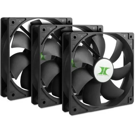 Inter-Tech IPC Fan Set 120 černá / Ventilátor / 3ks / 120 mm / 800-1500 RPM / 60 CFM / 25 dB / 4-pin