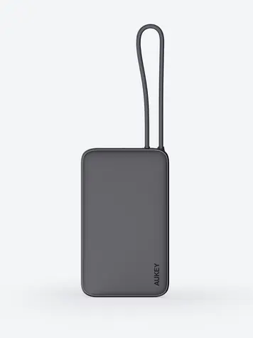 Aukey Spark Sling PB-Y53 šedá / Powerbanka / 10 000 mAh / USB-C kabel
