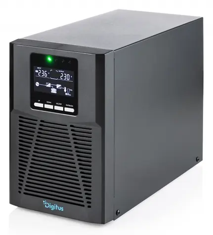 Digitus UPS Tower OnLine 1000VA černá / Záložní zdroj UPS / 1000 VA / 1000 W / 4x IEC C13 / USB / RS-232